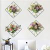 Simulated Iron Mesh Flower Bedroom Living Room Foyer Dormitory Home Decoration Wall Stickers Self-adhesive