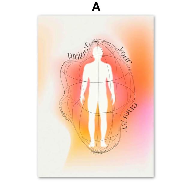 Retro Psychedelic Gradient Mindful Quotes Wall Art Canvas Painting Nordic Posters And Prints Wall Pictures For Living Room Decor