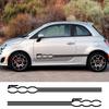 2 шт. Для Fiat 500 Боковой порог двери автомобиля Длинные полосы E-стиль Графические наклейки Тюнинг Автомобильные аксессуары Виниловая пленка Наклейки