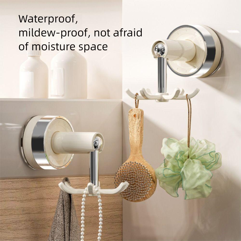 Wall Mounted Six-claw Rotating Hook Powerful Suction Cup Hook Kitchen Utensil Holder For Home