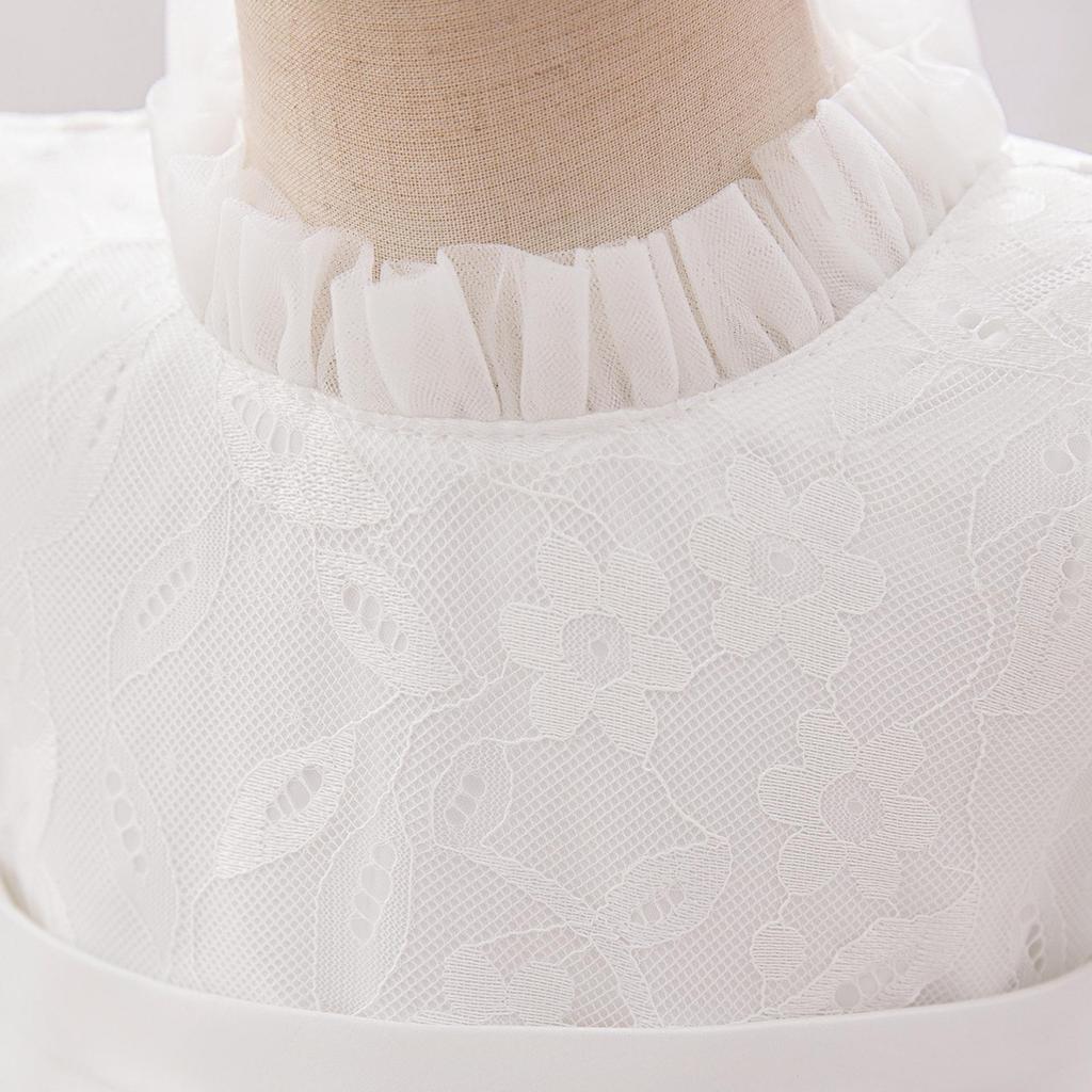 Новое европейское и американское детское платье принцессы: Юбка-сетка для ребенка 1 год, пышный дизайн, крестильный костюм в полнолуние с шапочкой