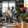 2D Flat Christmas Manger Scene Decoration The Holy Family of Jesus, Mary and Joseph with Donkey Acrylic Printed Tabletop Ornament Home Office Church