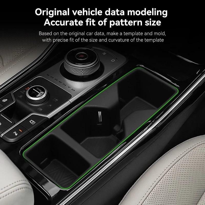 Central Control Storage Box for Kia Sorento 2021-2025 Silicone Anti Slip Pad Water Cup Armrest Box Storage Box Car Accessories