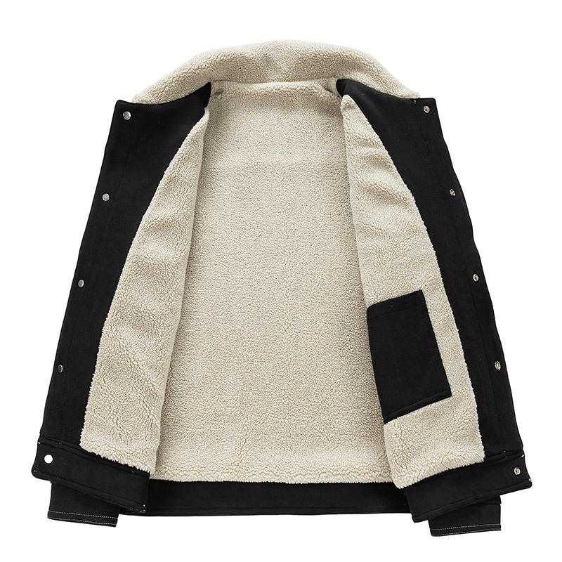 Зимняя куртка из овечьего бархата для мужчин, для активного отдыха, утепленная хлопковая куртка с плюшем, свободная, для среднего и молодого возраста, хлопковая куртка с лацканами