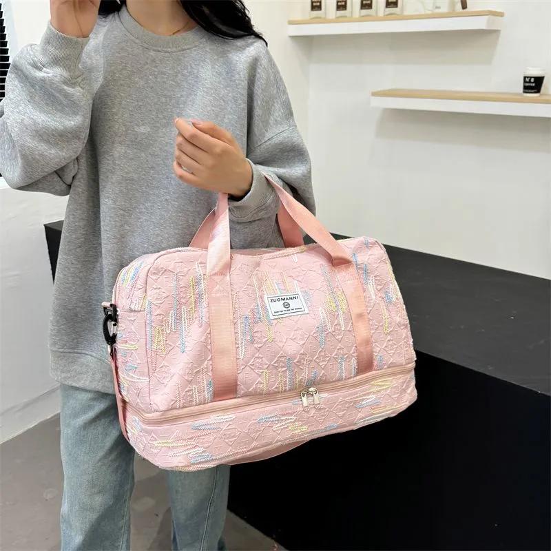 Большая вместительная сумка для фитнеса, дорожная сумка для хранения на короткие расстояния, спортивная сумка для йоги, многослойная дорожная сумка