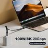 Кабель Type C - USB C PD 100 Вт для быстрой зарядки 20 Гбит/с, кабель USB Type C для iPhone 15 MacBook MateBook Samsung S21