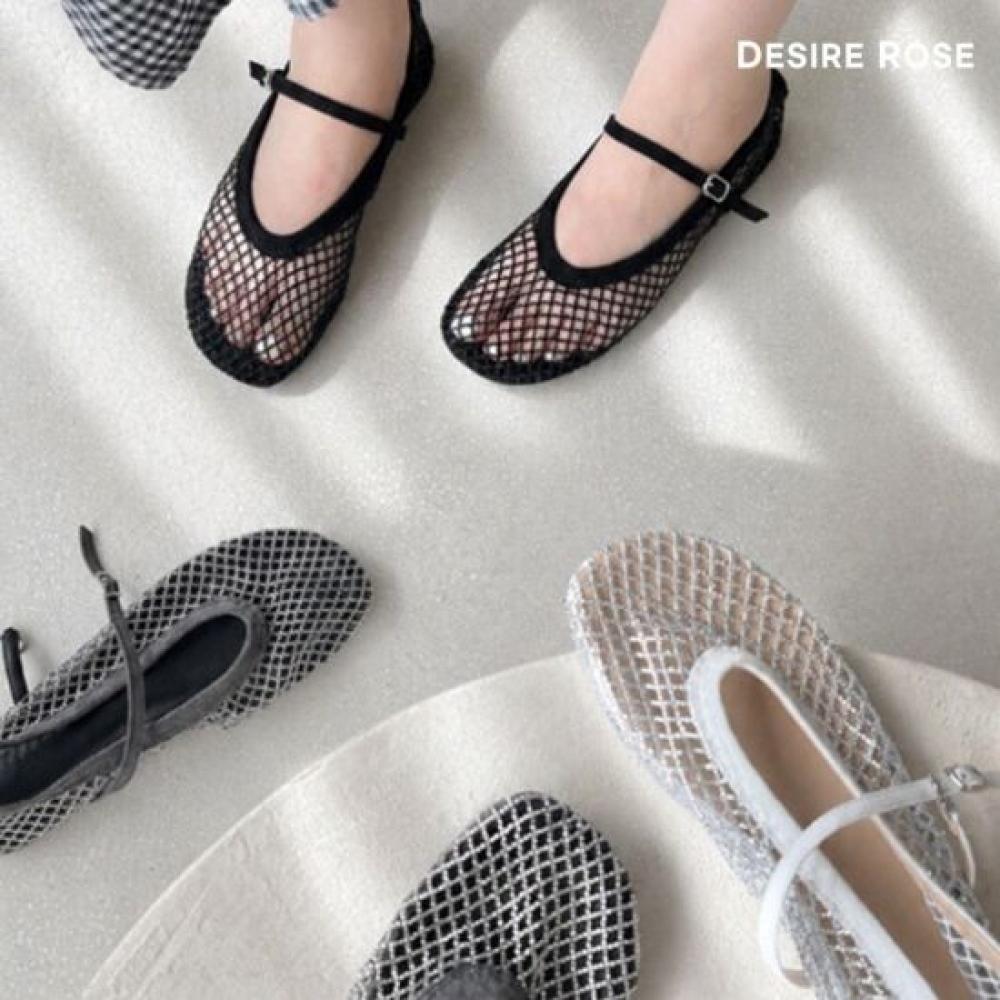 Desire Rose Women Summer Sheer Mary Jane Flat Shoes