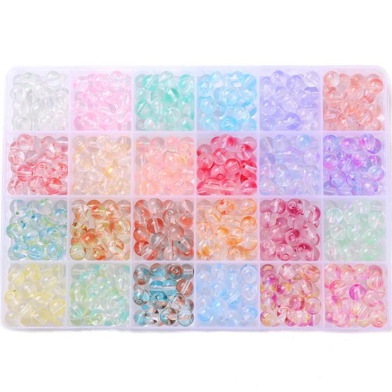 1 компл./кор. стеклянные желе яркие шарики из бисера для изготовления ювелирных изделий DIY браслет ожерелье