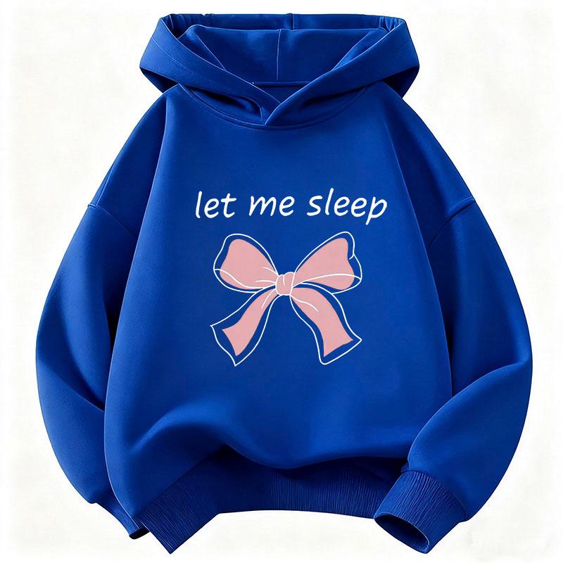 Let Me Sleep Kapuzenpullover mit Schleifen-Design für Kinder Kinder-Sweatshirt mit Kapuze für Jungen Mädchen Herbst Winter Freizeit-Kapuzenpullover