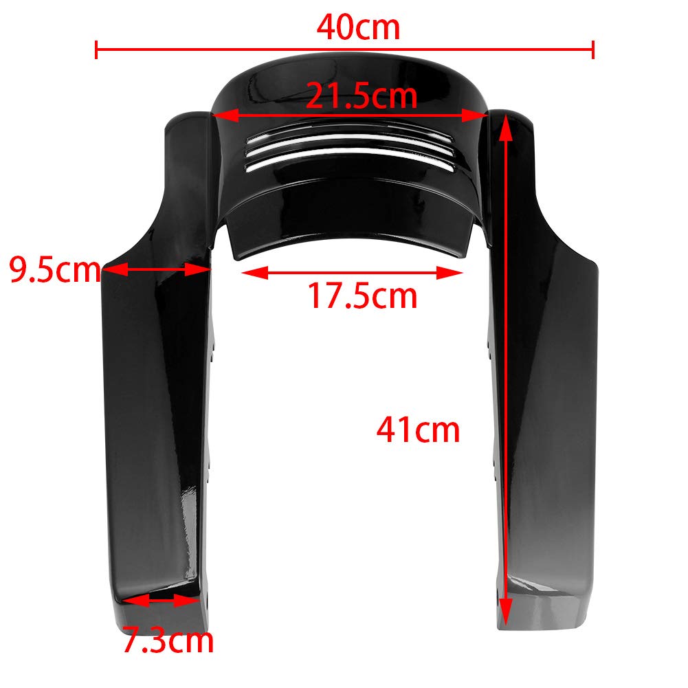 AQIMY Комплект удлинителя заднего крыла для бэггера для Harley Davidson Сделан из АБС Прямой Ярко-черный 2009-2013 Touring/Street Glide/Road Glide, Пластик,