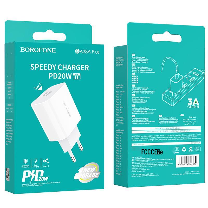 BOROFONE BA38A PD20W EU Штекер Быстрое Зарядное Устройство для Телефонов Apple и Android