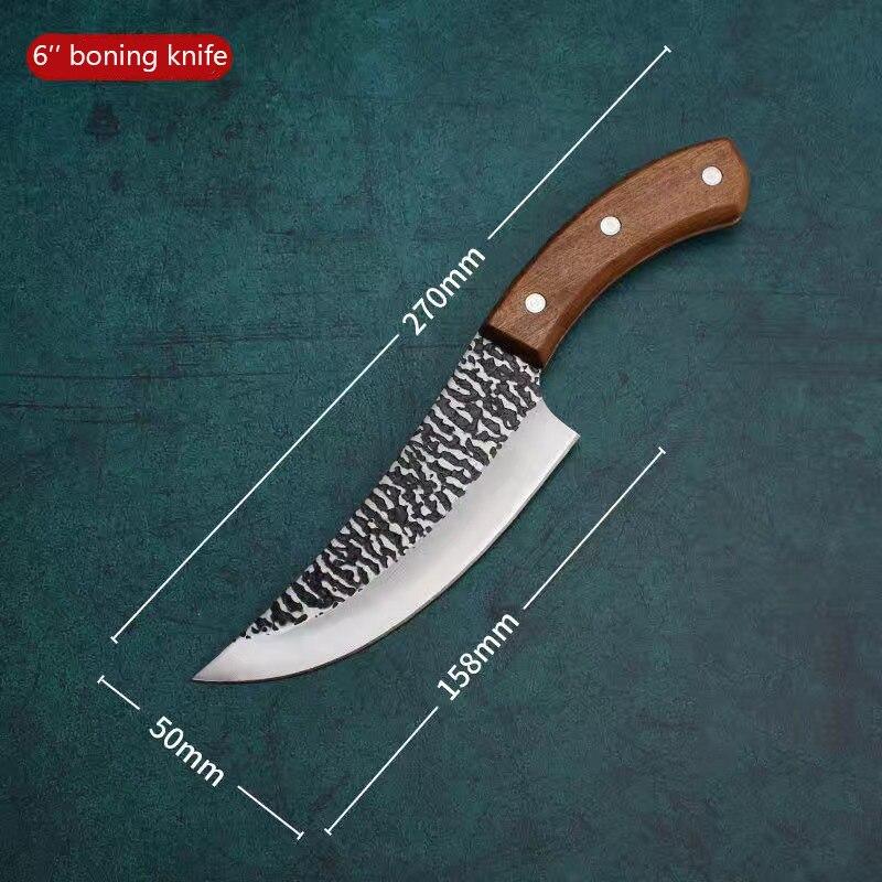 5 "6" 7 "Кованый нож шеф-повара Кухонные ножи из нержавеющей стали для мяса Кливер Рыба Овощерезка с крышкой ножа