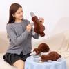 Кавайная плюшевая игрушка утконос, имитация чучела животного, мягкая подушка, мультяшный домашний декор, подарок на день рождения для детей, кукла в позе лежа