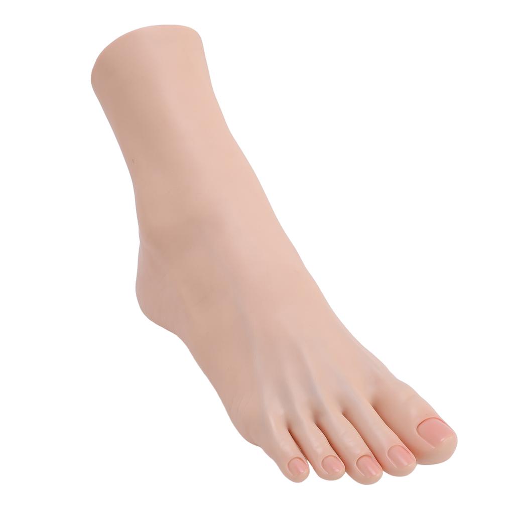 Силиконовая модель стопы Мягкая на ощупь Гибкий сустав Позиционирование Реалистичная стопа манекена для нейл-арта Демонстрации ювелирных изделий Правая