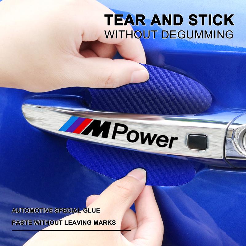 Car Door Sticker Carbon Fiber Scratches Auto Handle Protection Film For BMW M E34 E36 E60 E90 E46 E39 E70 F10 F20 F30 X5 X6 X1 M3 M5 M6 E71 F01 F87