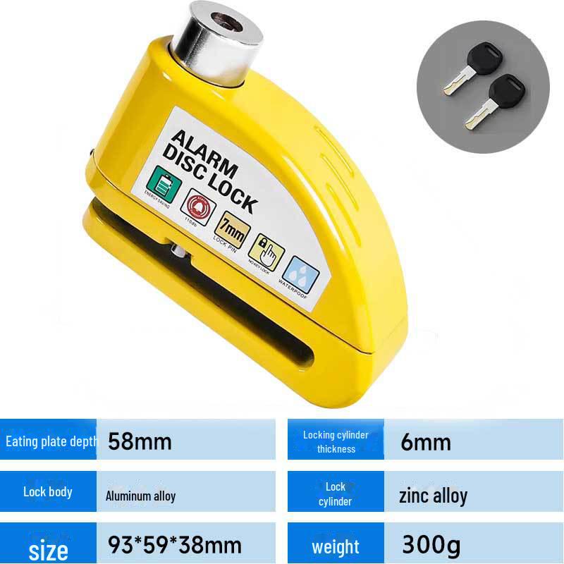 Водонепроницаемая противоугонная сигнализация из сплава с дисковым тормозом для мотоциклов и электровелосипедов