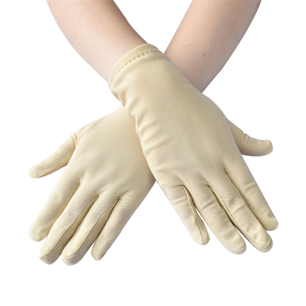 Solid Color Milk Silk Sunscreen Work Gloves Household Gloves Serving Waiters Mittens Driving Gloves