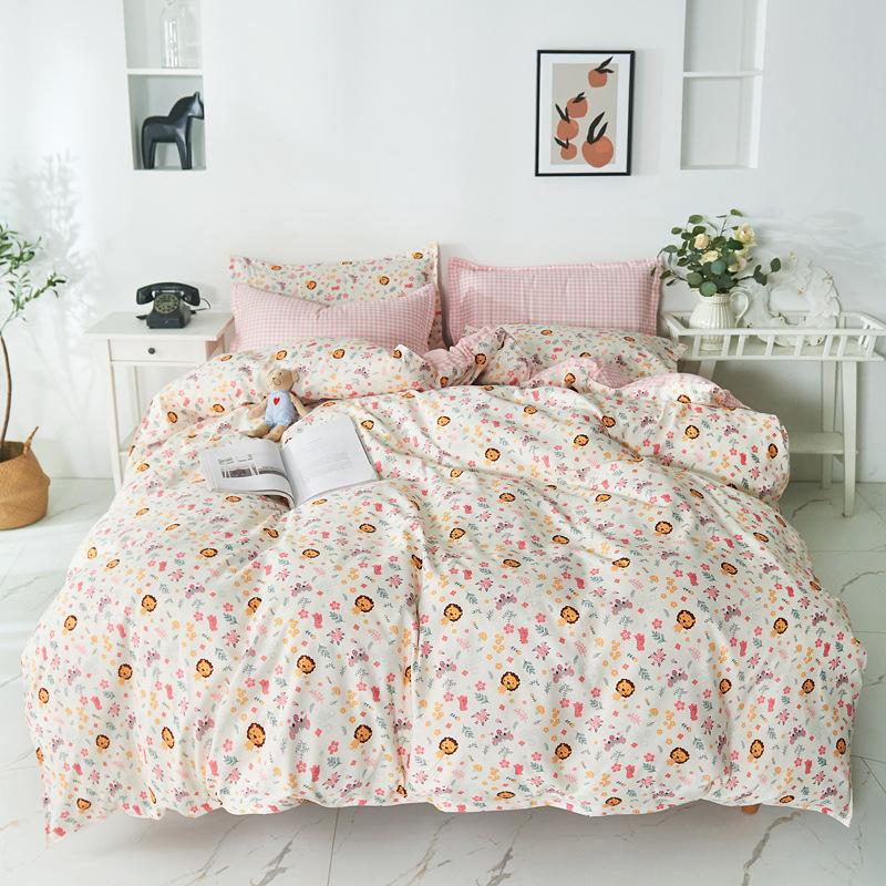 Домашний текстиль Little Floral Princess Wind Комплект из четырех предметов, простыня Girl Heart Постельное белье Комплект из трех предметов для спальни