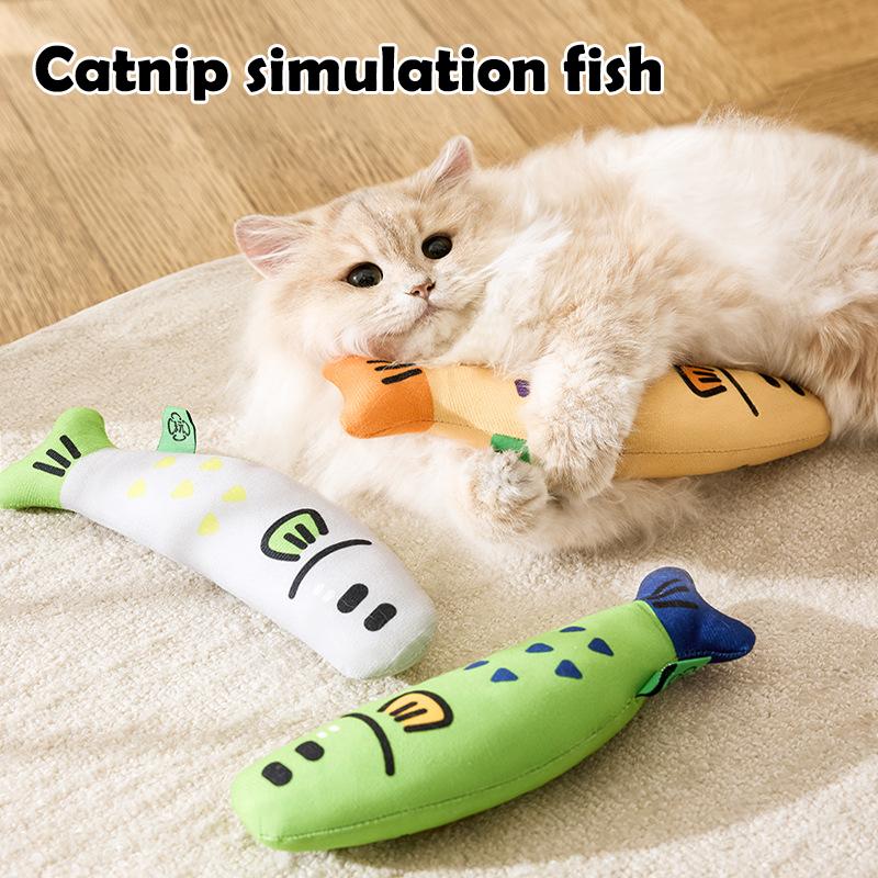 Игрушки с кошачьей мятой, устойчивые к укусам, мультяшные игрушки для жевания кошек, интерактивные игрушки для кошек, имитация рыбок, игрушка в виде котенка, избавляющая от скуки, игрушки для кошек