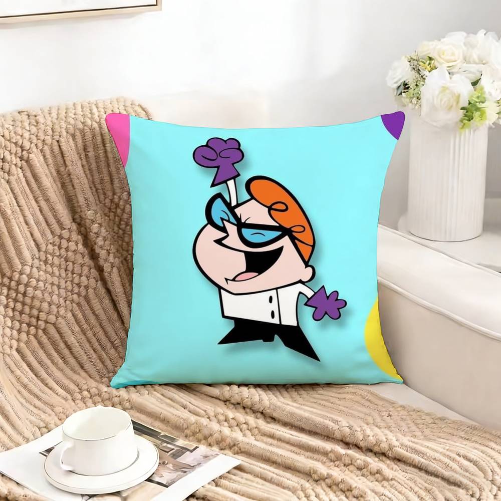 DDexters LLaboratoryDL Pillow Case Square DoubleSided Sofa Cushion Cover Bedroom Bedside Pillow