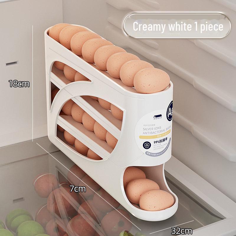 Ящик для хранения яиц: Пищевой, роликовый слайдер для двери холодильника, предотвращает появление запаха