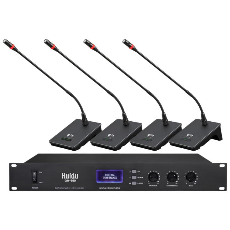 HuiDu QH-660 Профессиональная проводная система конференц-микрофонов (Китайская версия)