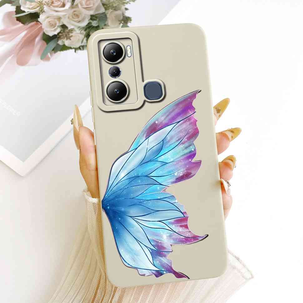 For Infinix Hot 20i X665C X665E Cases Flower Butterfly Silicone Soft Cover For Infinix Hot 20i Hot20i Phone Back Cover Casing