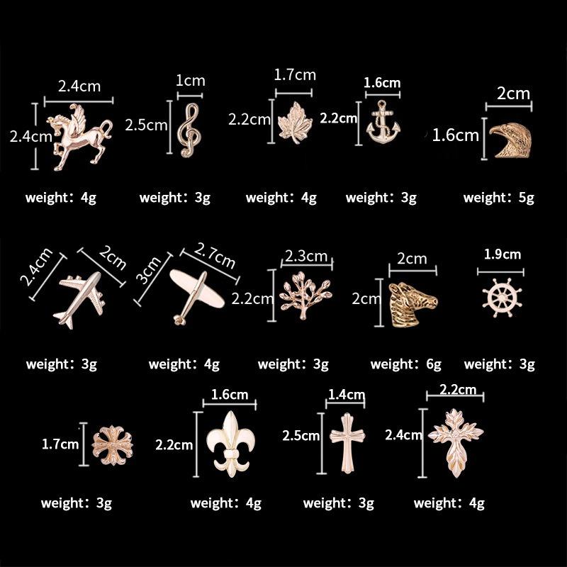 Набор классических мини-брошей Лист клена Самолет Животное Лацканный значок для лацкана пиджака Милый маленький значок-булавка для женщин мужчин