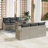 VidaXL 7-piece Garden Sofa Set with Light Grey Cushions In Poly Rattan 3357665