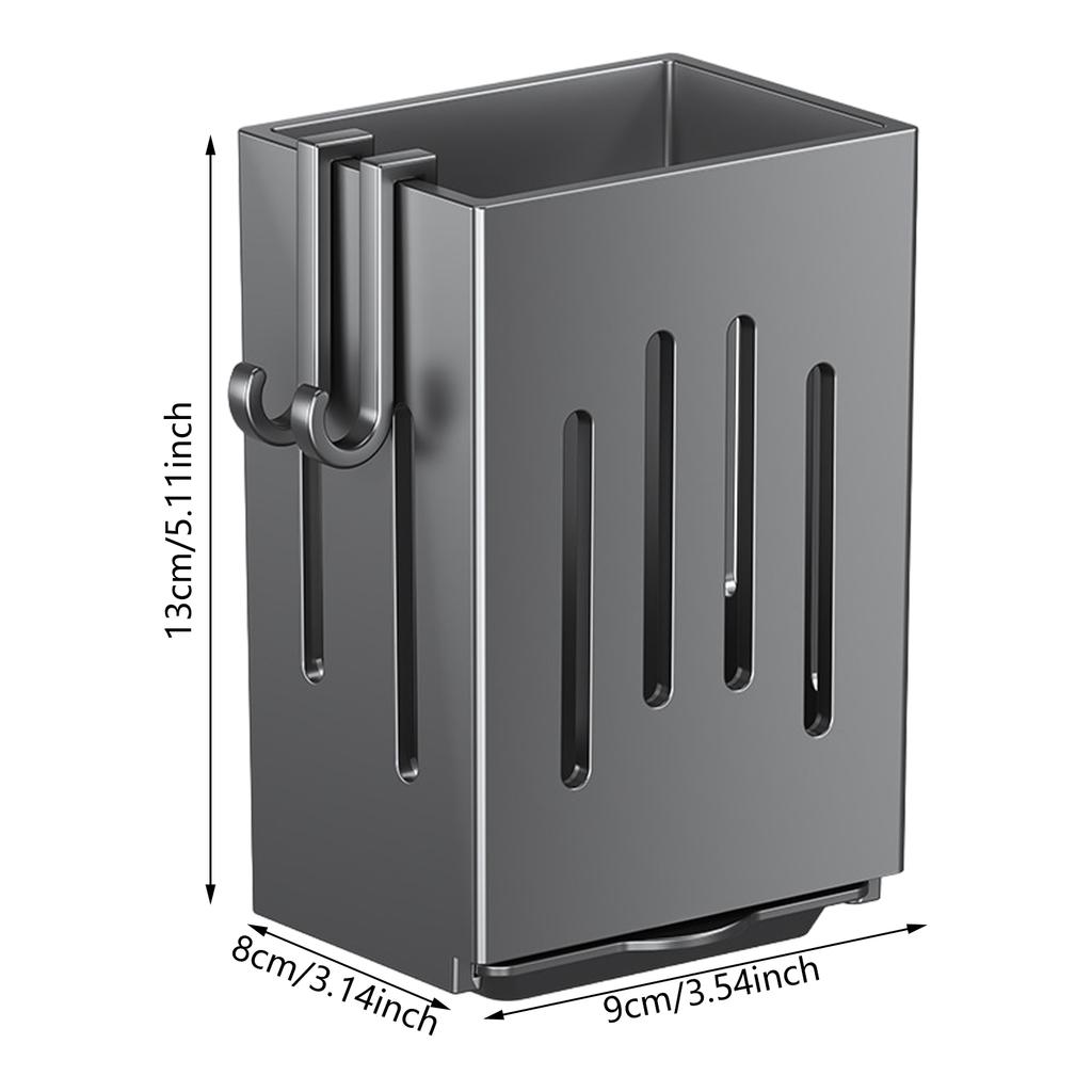 Эффективная настенная стойка для кухонных принадлежностей с держателем для палочек для еды и ящиком для хранения столовых приборов