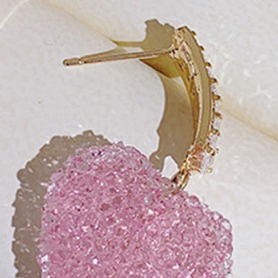 1 Pair Dangle Earrings Shiny Cubic Zirconia Sweet Geometric Anti-fade Decorative Birthday Gift Women