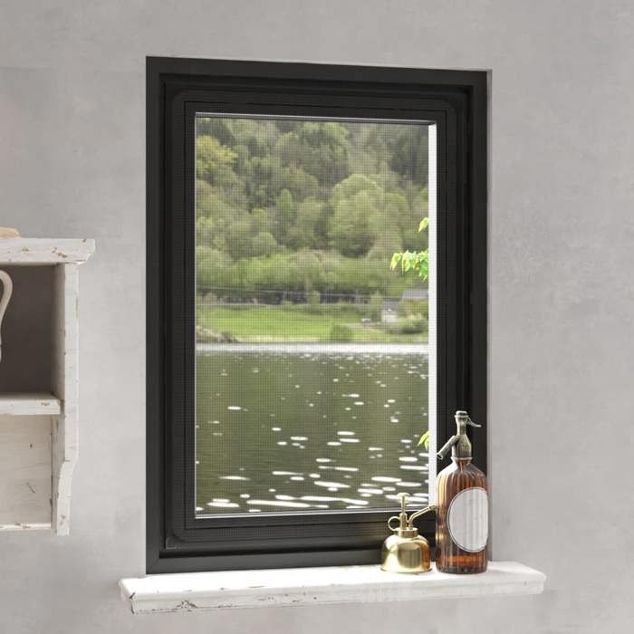 Moustiquaire fenêtre - Maison Exclusive - Magnétique - Anthracite 80x120 cm - Fibre de verre