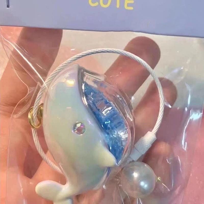 1 шт., детский подарок на день рождения для девочек, мультяшный цветной лазерный брелок в виде кита для женщин, сумка, подвеска, ПВХ, морское животное, автомобильный брелок