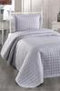 Estiva Queen Quilted Bedspread 2 Pcs, Coverlet 180x240 with Pillowcase, Cotton Fabric, Single Size Gray