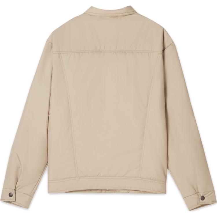 Levis Однотонная Простая Удобная Свободная Хлопковая Куртка с Длинным Рукавом Мужские куртки Бежевый A6086-0007