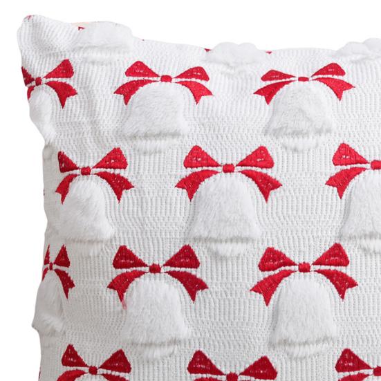 Christmas Pillowcase Festive Decorative Pillow Cover with Christmas Tree Bells Santa Claus Pattern Holiday Home Decor