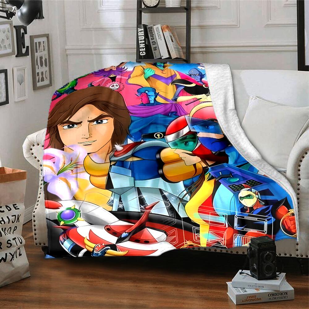 1pc UFO Robot Grendizer9 Blanket, Gift, for Men and Women, Soft Blanket, Good for Sofa Bed Couch Travel, Lightweight Flannel Blanket