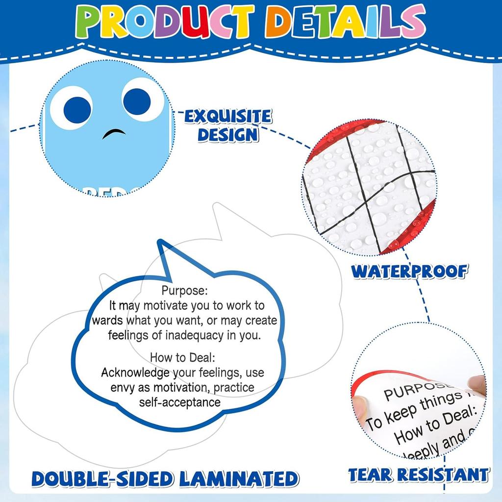 Набор украшений для доски объявлений по психическому здоровью «Все чувства — это нормально» Декор для класса Декор на стену «Снова в школу» Эмоциональные вдохновляющие вырезки для детей Учителя