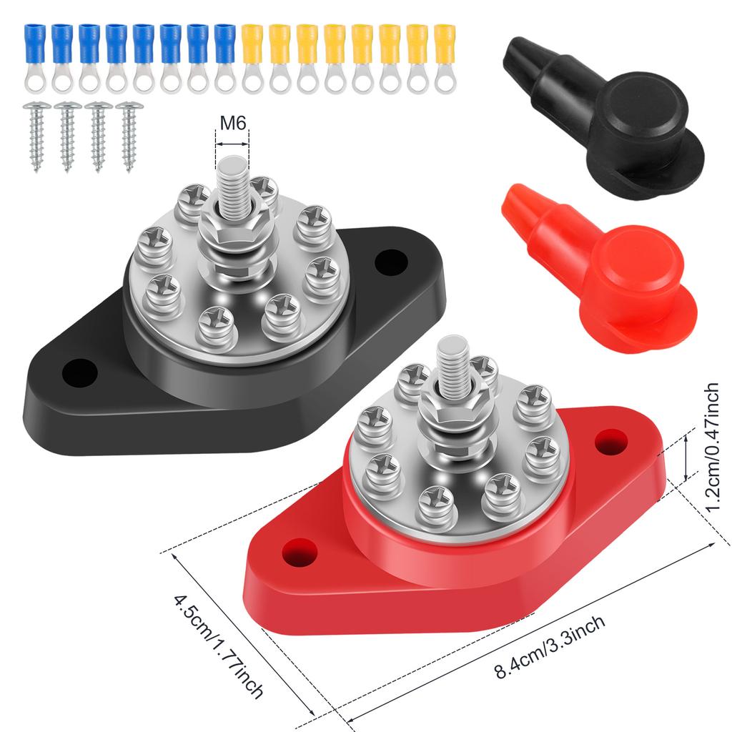 2 шт. клеммная колодка шины 180A 48V клеммная распределительная колодка никелированная медная шина распределительные блоки питания для автомобиля