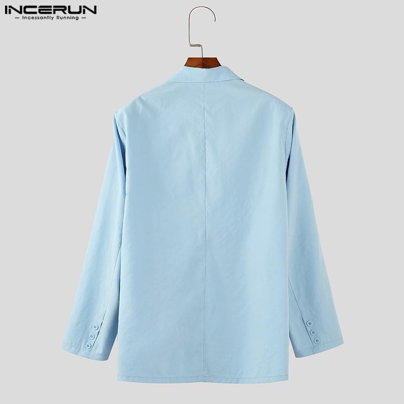 INCERUN Мужские свободные тонкие пиджаки с воротником-лацканом и длинным рукавом