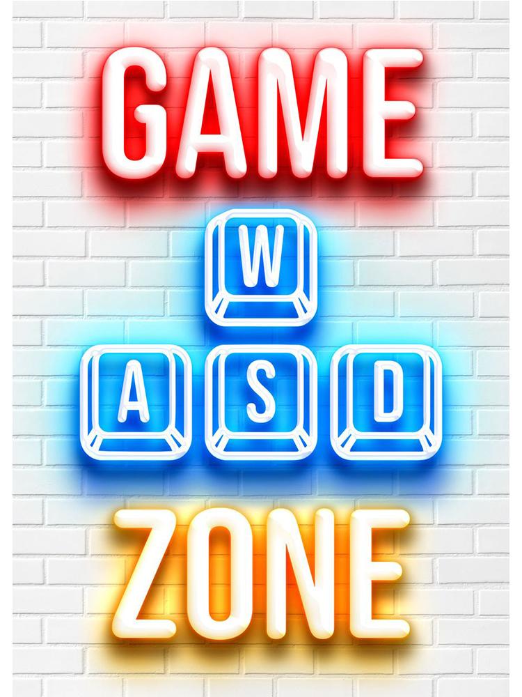 Игровые неоновые белые постеры, холст, картина, видеоигра, настенная художественная картина для игровой комнаты, геймера, мальчика, спальни, домашний декор, без светодиода