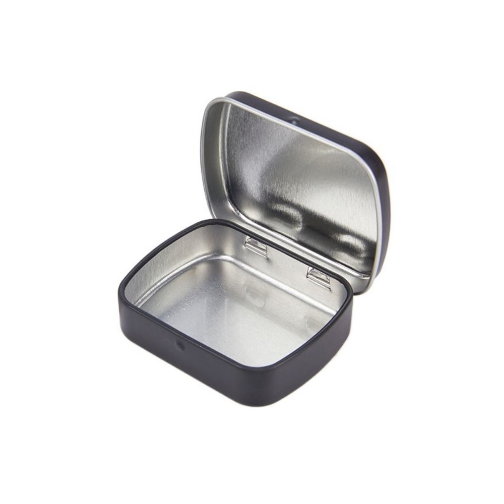 With Lid Rectangular Candy Box Sealed Mini Pill Case Portable Flip-top Iron Box Storage Box