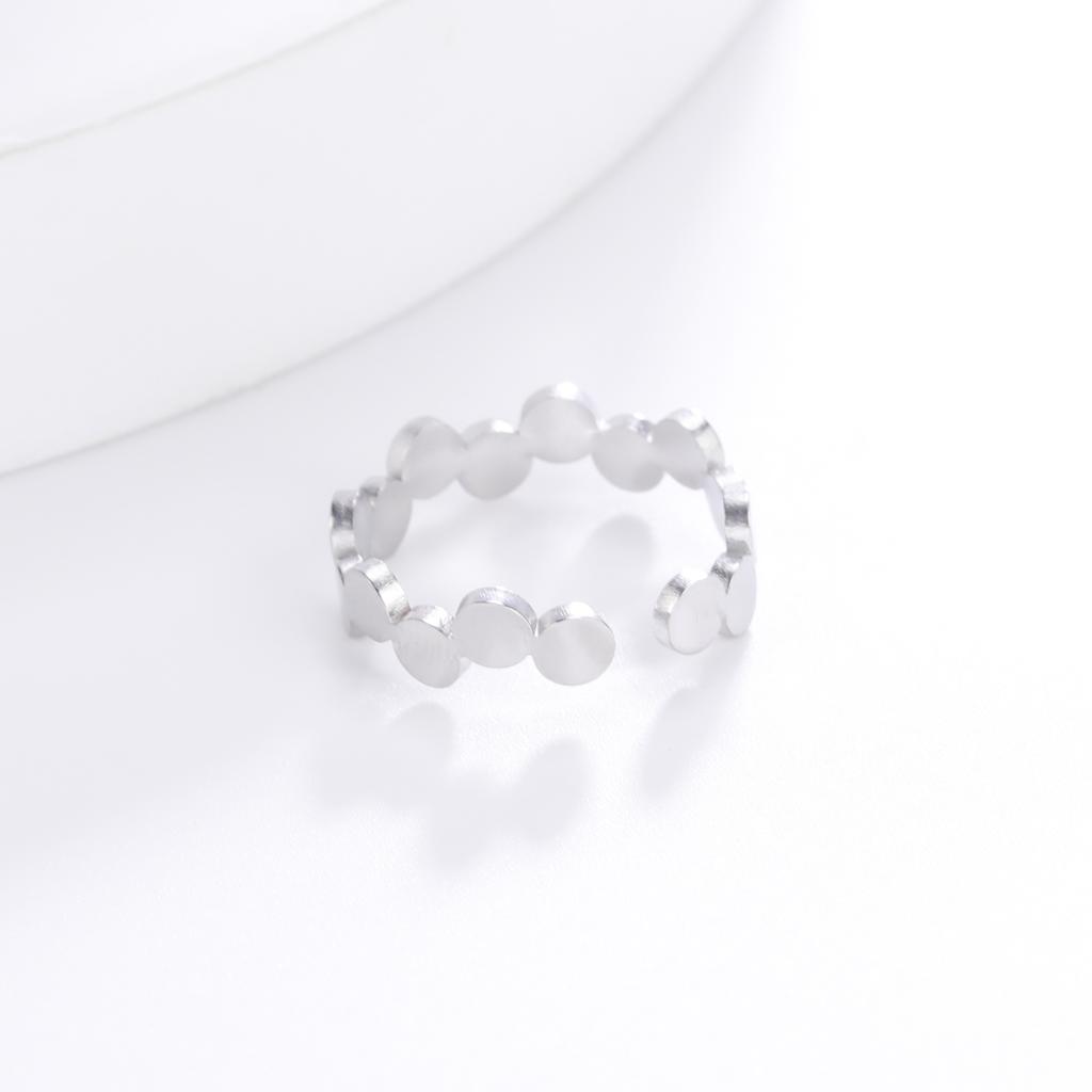 Геометрическое круглое открытое кольцо из нержавеющей стали, регулируемые кольца для пальцев, минималистичные украшения, новогодний подарок на День святого Валентина для женщин