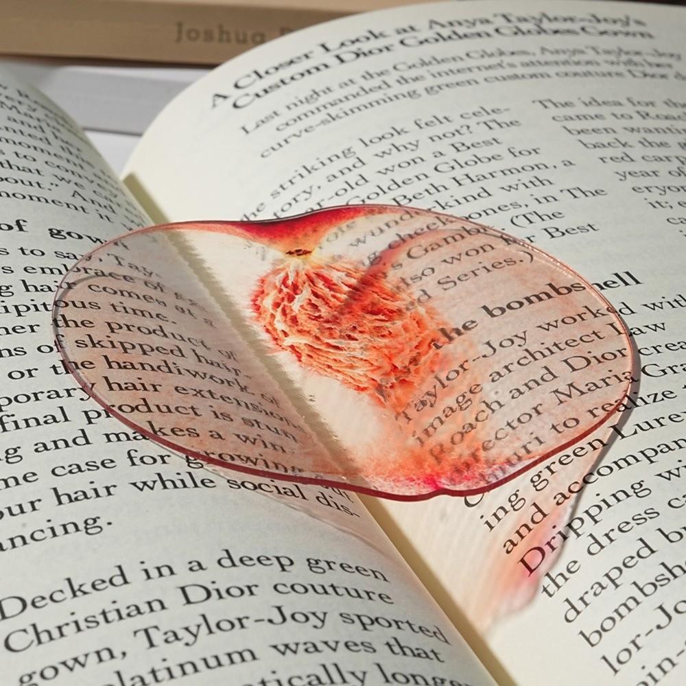 Simulation Fruit Translucent Bookmark Refractive Color Fruit Bookmark Acrylic Bookmark Note Marker