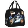 Custom Johnny Hallyday French Rock Singer Insulated Lunch Bag for Outdoor Picnic Resuable Cooler Thermal Bento Box Women Kids