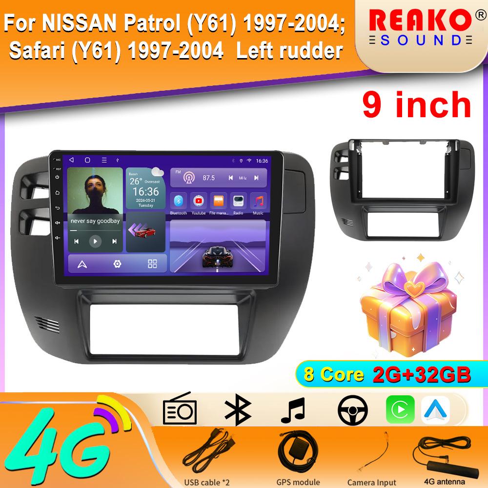 2 Din Android Car Radio Multimedia Player For Nissan Patrol 1997-2005 Stereo CarPlay Wireless Gps Tracker Head Unit