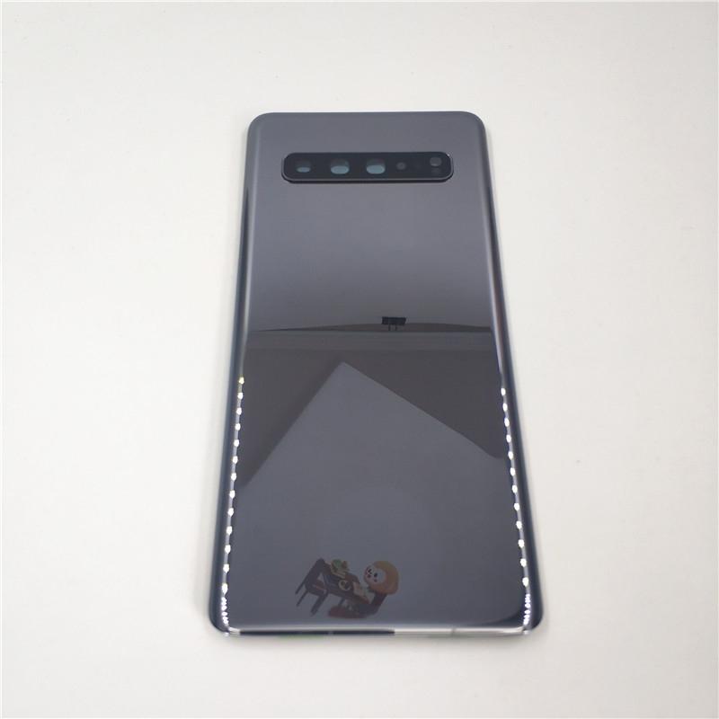 Для Samsung Galaxy S10 5G G977 G977F Версия 5G Крышка аккумулятора Заднее стекло Задняя панель С объективом камеры