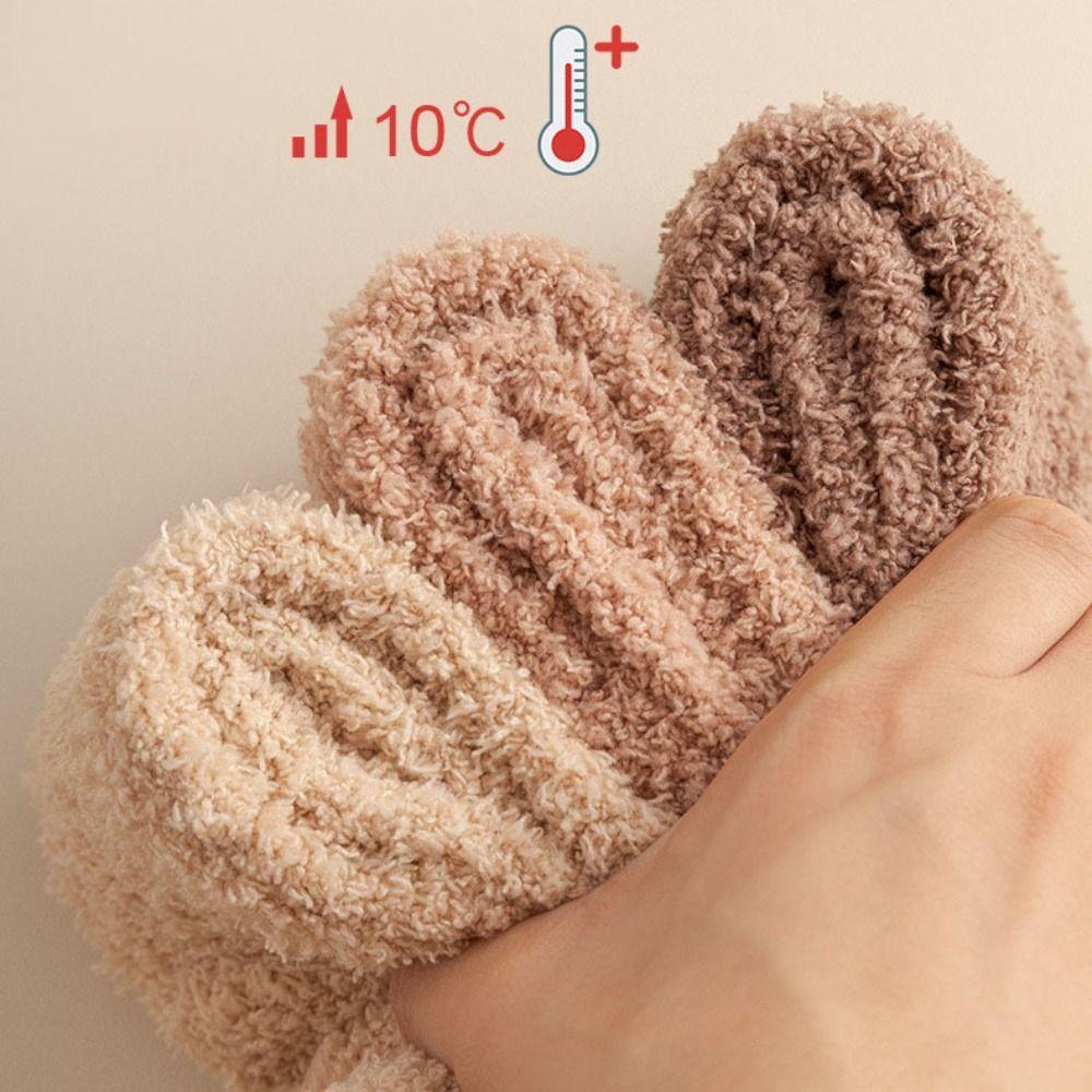 Mid Tube Five Toe Plush Socks Thickened Warm Floor Socks Women Kawaii Five Toe Fleece Socks Winter