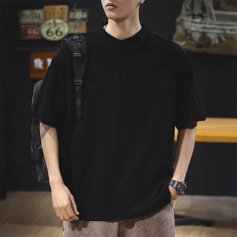 Vintage Moisture Wicking Soft Premium Breathable Men's Loose Polo Shirt--Wrinkle Resistant Casual Sport Short Sleeve Neck Shirt