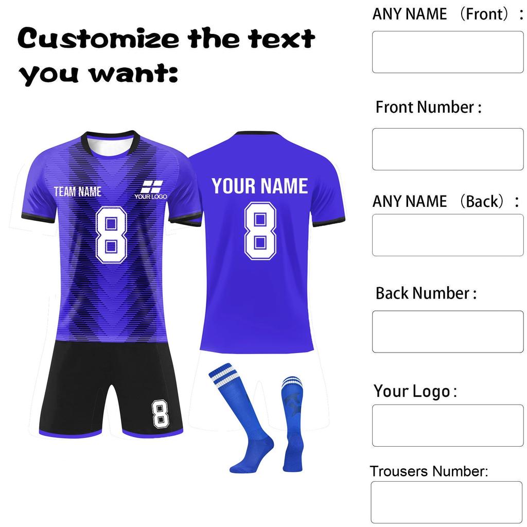 Personalised Shirts Kit Mens Girls With Name Number Custom Football Jerseys For Boys Training Suit